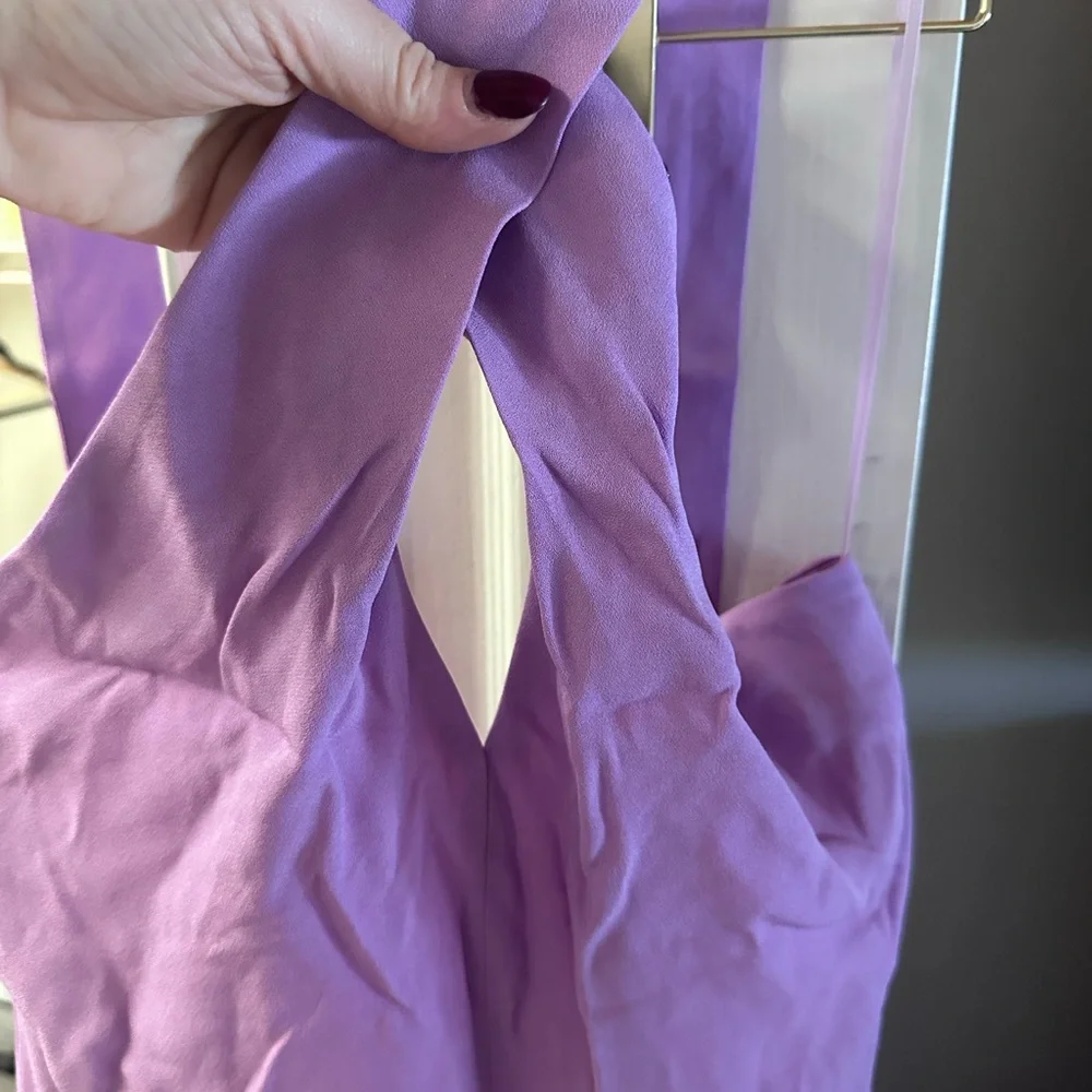 J. Crew Lavender Halter Maxi Dress with Fringe Hem